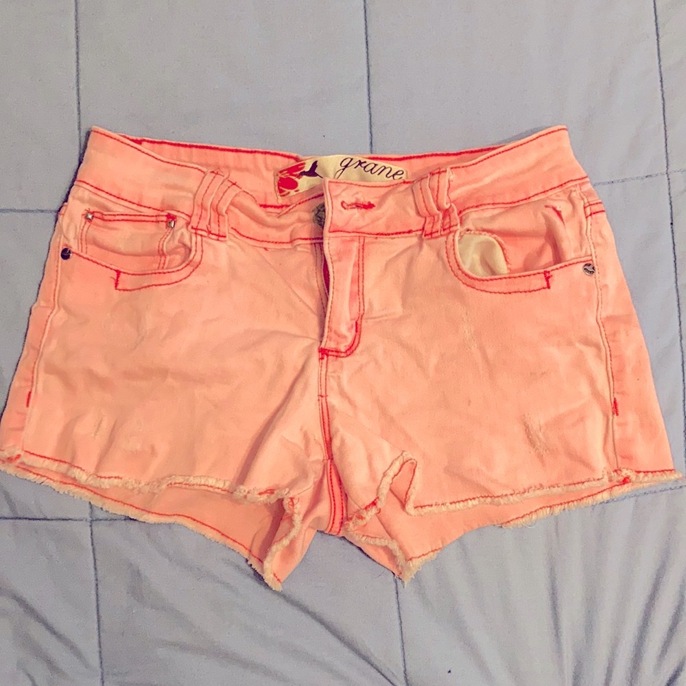 neon pink grane shorts